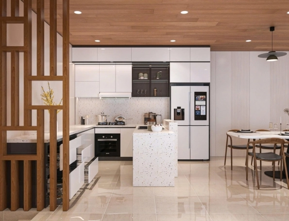 Thiết kế nội thất nhà bếp nhà anh Huy Bến Tre