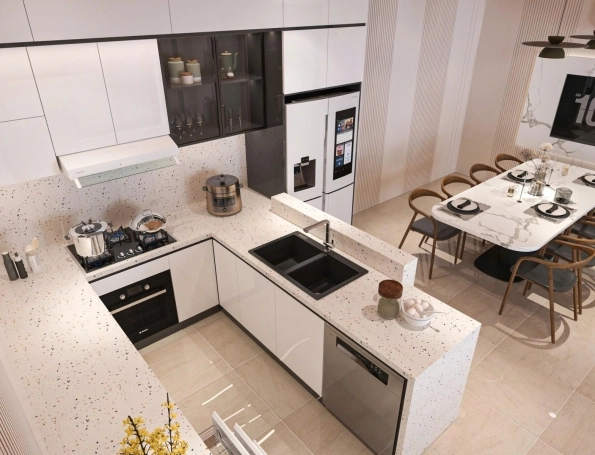 Thiết kế nội thất nhà bếp nhà anh Huy Bến Tre