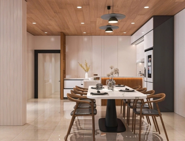 Thiết kế nội thất nhà bếp nhà anh Huy Bến Tre