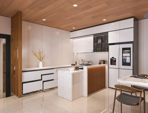 Thiết kế nội thất nhà bếp nhà anh Huy Bến Tre