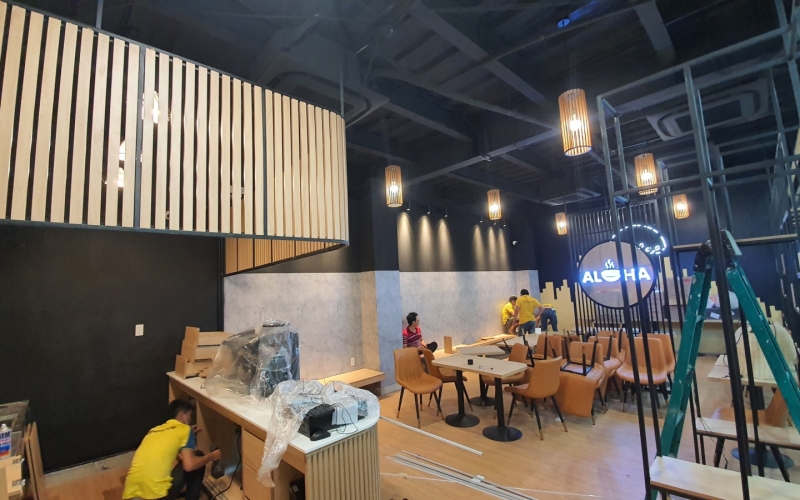 THI CÔNG NỘI THẤT COFFE SHOP ALOHA - TÂN BÌNH