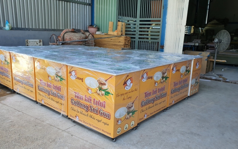 XE KỆ BÁN HÀNG LƯU ĐỘNG - TÀU HỦ COVANG SÀI GÒN